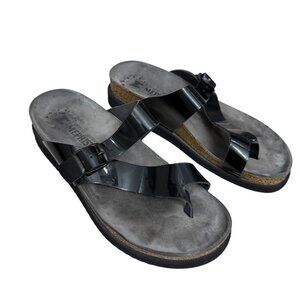 Mephisto Helen Patent Leather Thong Women's Sandals Size 38 / USA 8